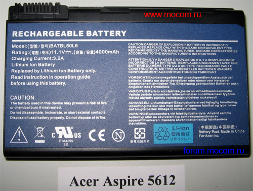  Acer Aspire 5612 / 5633:   BATBL50L6, 11.1V-4000mAh, 3.2A