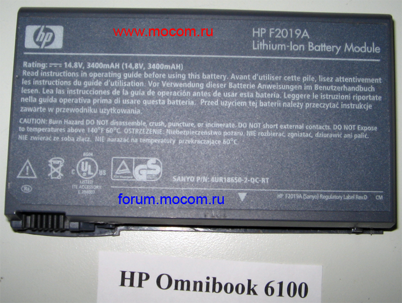     HP OmniBook 6100: HP F2019A.     HP OmniBook 6000 / 6100 / vt6200 / xt6050 / xt6200
