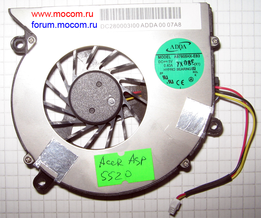  Acer Aspire 5520 / 7520:  /  / cooler ADDA AB7805HX-EB3, DC 5V 0.40A