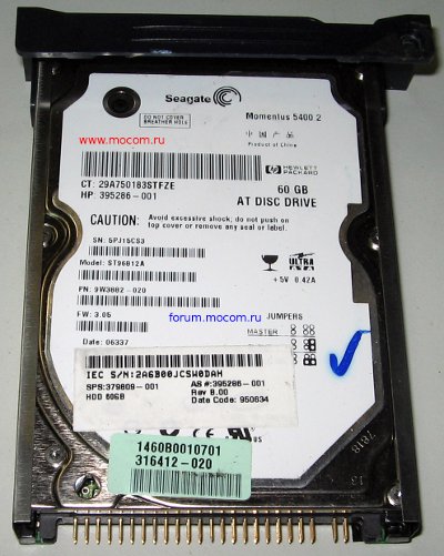   : HDD Seagate ST96812A Momentus 5400 60Gb IDE