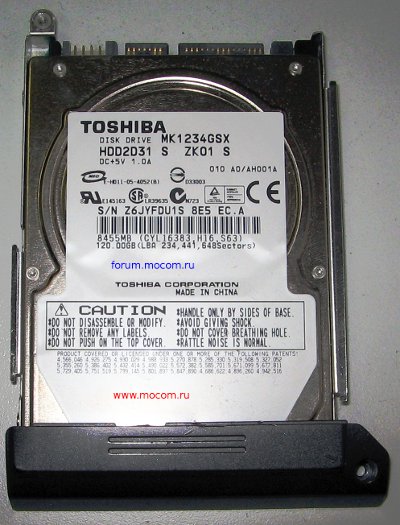   : HDD Toshiba MK1234GSX 120Gb SATA
