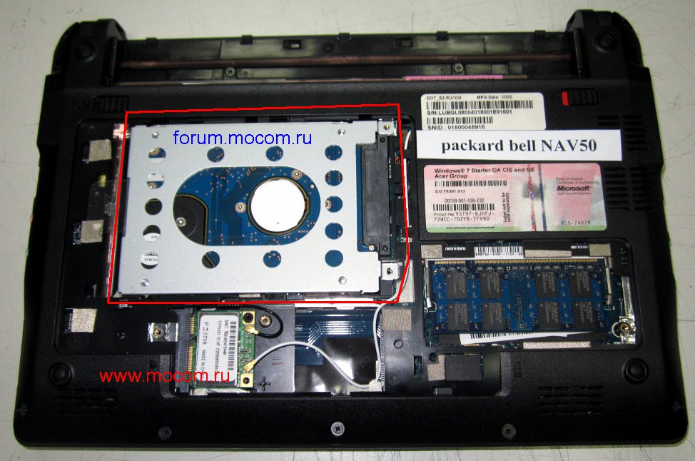  Packard Bell NAV50:  HDD, AM0AU000100