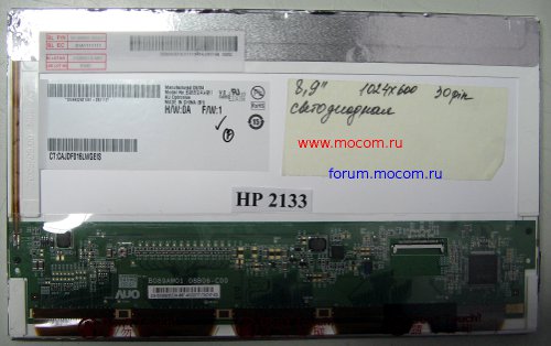  HP 2133 Mini-Note PC:  8.9" 1024x600, 30 pin, ; B089AW01 V.0