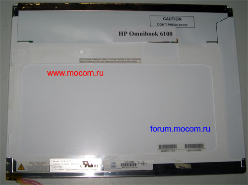 HP OmniBook 6100:  N141X203, 14.1" (1024 x 768), 20 pin