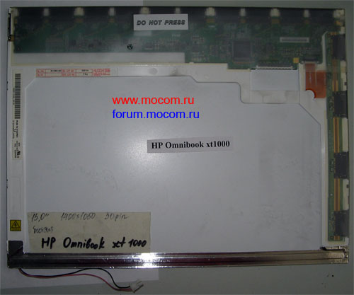  HP OmniBook xt1000:  15" 1400x1050, 30 pin; B150PN01 V.2 Optronics