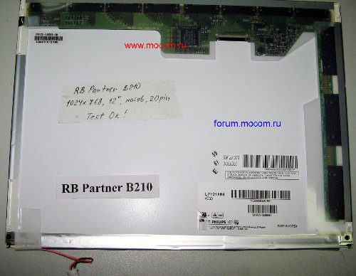  RoverBook Partner B210:  LG.PHILIPS LP121X04, 12.1" 1024x768, , 20 pin