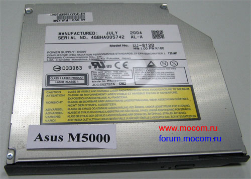 Asus M5000:   DVD-RW,  UJ-812B
