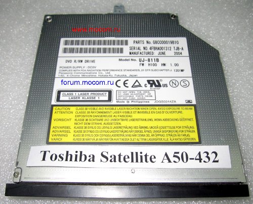  Toshiba Satellite A50-432: DVD/CD-RW UJ-811B
