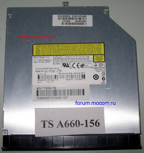  Toshiba Satellite A660-156: DVD-RW AD-7700S