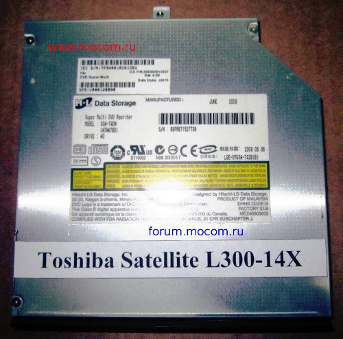  Toshiba Satellite L300-14X: DVD-RW GSA-T40N