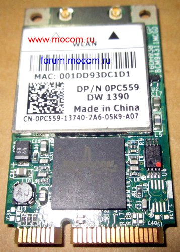  Dell Vostro 1500: mini PCI Wi-Fi Broadcom BCM94311MCG