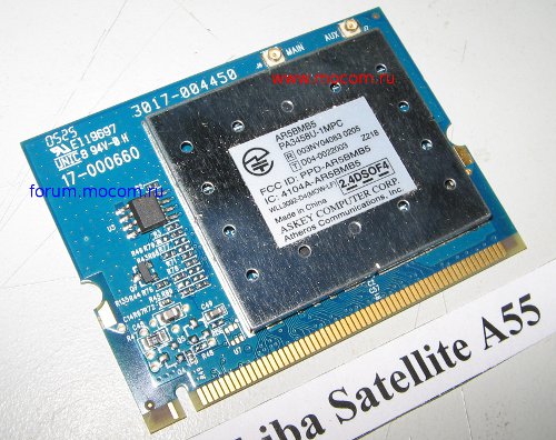  Toshiba Satellite A55: mini PCI Wi-Fi AR5BMB5, PA3458U-1MPC